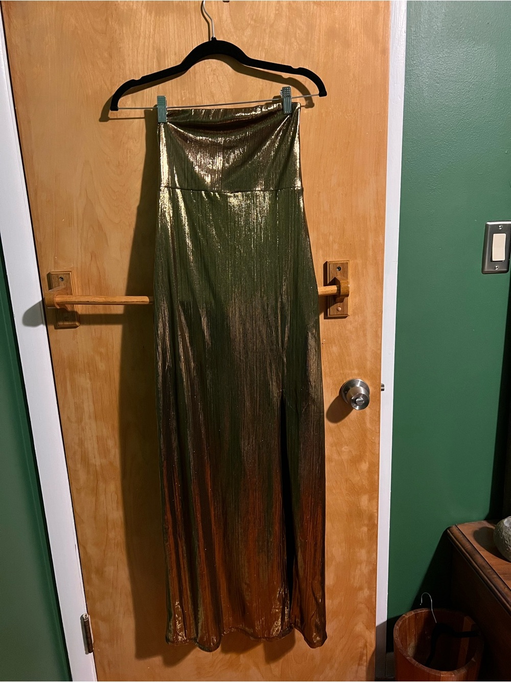 Forever 21 Metallic Gold Strapless Gown